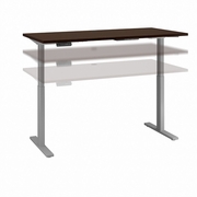 MOVE 60 SERIES BY  60W X 30D HEIGHT ADJUSTABLE STANDING DESK: MOCHA CHERRY/COOL GRAY METALLIC <FONT COLOR=GREEN>-FREE SHIPPING-</FONT>