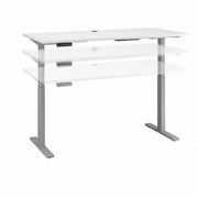 MOVE 60 SERIES BY  60W X 30D HEIGHT ADJUSTABLE STANDING DESK: WHITE/COOL GRAY METALLIC <FONT COLOR=GREEN>-FREE SHIPPING-</FONT>