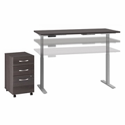 MOVE 60 SERIES BY  60W X 30D HEIGHT ADJUSTABLE STANDING DESK WITH STORAGE. <FONT COLOR=GREEN>-FREE SHIPPING-</FONT>