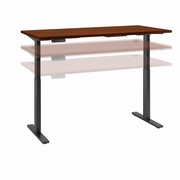 MOVE 60 SERIES BY  72W X 30D HEIGHT ADJUSTABLE STANDING DESK: HANSEN CHERRY/BLACK POWDER COAT <FONT COLOR=GREEN>-FREE SHIPPING-</FONT>