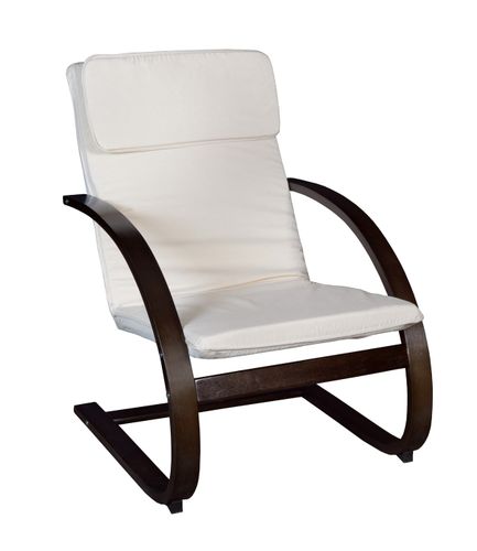 RECLINING, LOUNGE, ROCKING CHAIR- MOCHA WALNUT/ BEIGE <FONT COLOR=GREEN>-FREE SHIPPING-</FONT>
