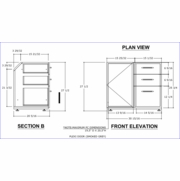 NS-BBF-RIGHT-2PCSTORAGE : Mobile Pedestal BBF W/ PC STORAGE 2 STD PC'S.