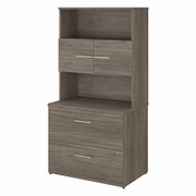 OFFICE 500 36W 2 DRAWER LATERAL FILE CABINET WITH HUTCH.   <FONT COLOR=GREEN>-FREE SHIPPING-</FONT>