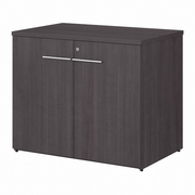 OFFICE 500 36W STORAGE CABINET WITH DOORSASSEMBLED: STORM GRAY <FONT COLOR=GREEN>-FREE SHIPPING-</FONT>