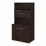OFFICE 500 36W TALL STORAGE CABINET WITH DOORS AND SHELVES: BLACK WALNUT  <FONT COLOR=GREEN>-FREE SHIPPING-</FONT>