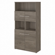 OFFICE 500 5 SHELF BOOKCASE WITH DOORS: MODERN HICKORY <FONT COLOR=GREEN>-FREE SHIPPING-</FONT>
