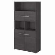 OFFICE 500 5 SHELF BOOKCASE WITH DOORS: STORM GRAY <FONT COLOR=GREEN>-FREE SHIPPING-</FONT>