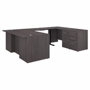 OFFICE 500 72W HEIGHT ADJUSTABLE U SHAPED EXECUTIVE DESK WITH DRAWERS.  <FONT COLOR=GREEN>-FREE SHIPPING-</FONT>