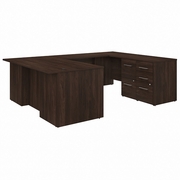 OFFICE 500 72W U SHAPED EXECUTIVE DESK WITH DRAWERS: BLACK WALNUT <FONT COLOR=GREEN>-FREE SHIPPING-</FONT>