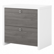 OFFICE BY KATHY IRELAND ECHO 2 DRAWER LATERAL FILE CABINET: PURE WHITE/MODERN GRAY <FONT COLOR=GREEN>-FREE SHIPPING-</FONT>