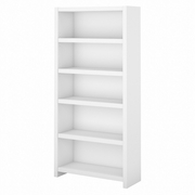 OFFICE BY KATHY IRELAND ECHO 5 SHELF BOOKCASE: PURE WHITE <FONT COLOR=GREEN>-FREE SHIPPING-</FONT>