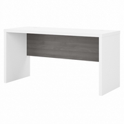 OFFICE BY KATHY IRELAND ECHO 60W CREDENZA DESK: PURE WHITE/MODERN GRAY <FONT COLOR=GREEN>-FREE SHIPPING-</FONT>