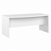 OFFICE BY KATHY IRELAND ECHO 72W BOW FRONT DESK: PURE WHITE <FONT COLOR=GREEN>-FREE SHIPPING-</FONT>