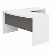 OFFICE BY KATHY IRELAND® ECHO L SHAPED BOW FRONT DESK: PURE WHITE/MODERN GRAY <FONT COLOR=GREEN>-FREE SHIPPING-</FONT> OFFICE BY KATHY IRELAND® ECHO L SHAPED BOW FRONT DESK: PURE WHITE/MODERN GRAY <FONT COLOR=GREEN>-FREE SHIPPING-</FONT>