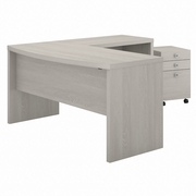 OFFICE BY KATHY IRELAND® ECHO L SHAPED BOW FRONT DESK WITH MOBILE FILE CABINET: GRAY SAND <FONT COLOR=GREEN>-FREE SHIPPING-</FONT> OFFICE BY KATHY IRELAND® ECHO L SHAPED BOW FRONT DESK WITH MOBILE FILE CABINET: GRAY SAND <FONT COLOR=GREEN>-FREE SHIPPING-</FONT>