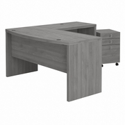 OFFICE BY KATHY IRELAND® ECHO L SHAPED BOW FRONT DESK WITH MOBILE FILE CABINET: MODERN GRAY <FONT COLOR=GREEN>-FREE SHIPPING-</FONT> OFFICE BY KATHY IRELAND® ECHO L SHAPED BOW FRONT DESK WITH MOBILE FILE CABINET: MODERN GRAY <FONT COLOR=GREEN>-FREE SHIPPING-</FONT>