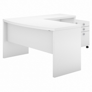 OFFICE BY KATHY IRELAND® ECHO L SHAPED BOW FRONT DESK WITH MOBILE FILE CABINET: PURE WHITE <FONT COLOR=GREEN>-FREE SHIPPING-</FONT> OFFICE BY KATHY IRELAND® ECHO L SHAPED BOW FRONT DESK WITH MOBILE FILE CABINET: PURE WHITE <FONT COLOR=GREEN>-FREE SHIPPING-</FONT>
