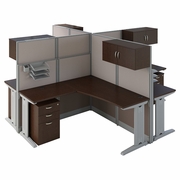 OFFICE IN AN HOUR 4 PERSON L SHAPED CUBICLE WORKSTATIONS.  <FONT COLOR=GREEN>-FREE SHIPPING-</FONT> OFFICE IN AN HOUR 4 PERSON L SHAPED CUBICLE WORKSTATIONS.  <FONT COLOR=GREEN>-FREE SHIPPING-</FONT>