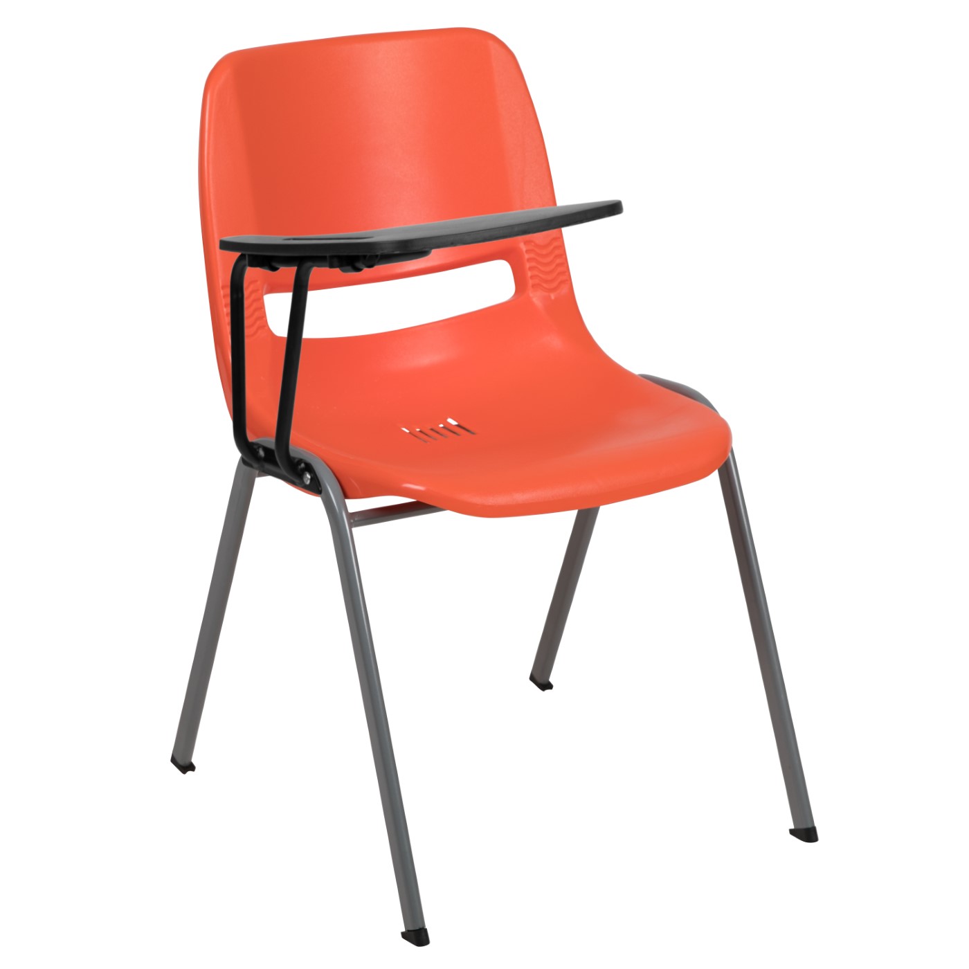 ORANGE ERGONOMIC SHELL CHAIR WITH RIGHT HANDED FLIP-UP TABLET ARM: <font color=green>FREE SHIPPING!</font> ORANGE ERGONOMIC SHELL CHAIR WITH RIGHT HANDED FLIP-UP TABLET ARM: <font color=green>FREE SHIPPING!</font>