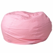 OVERSIZED LIGHT PINK DOT REFILLABLE BEAN BAG CHAIR FOR ALL AGES: <font color=green>FREE SHIPPING!</font>