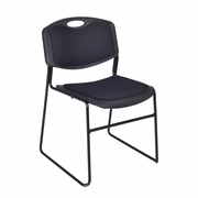 PADDED SUPPORT STACK CHAIR- BLACK <FONT COLOR=GREEN>-FREE SHIPPING-</FONT>