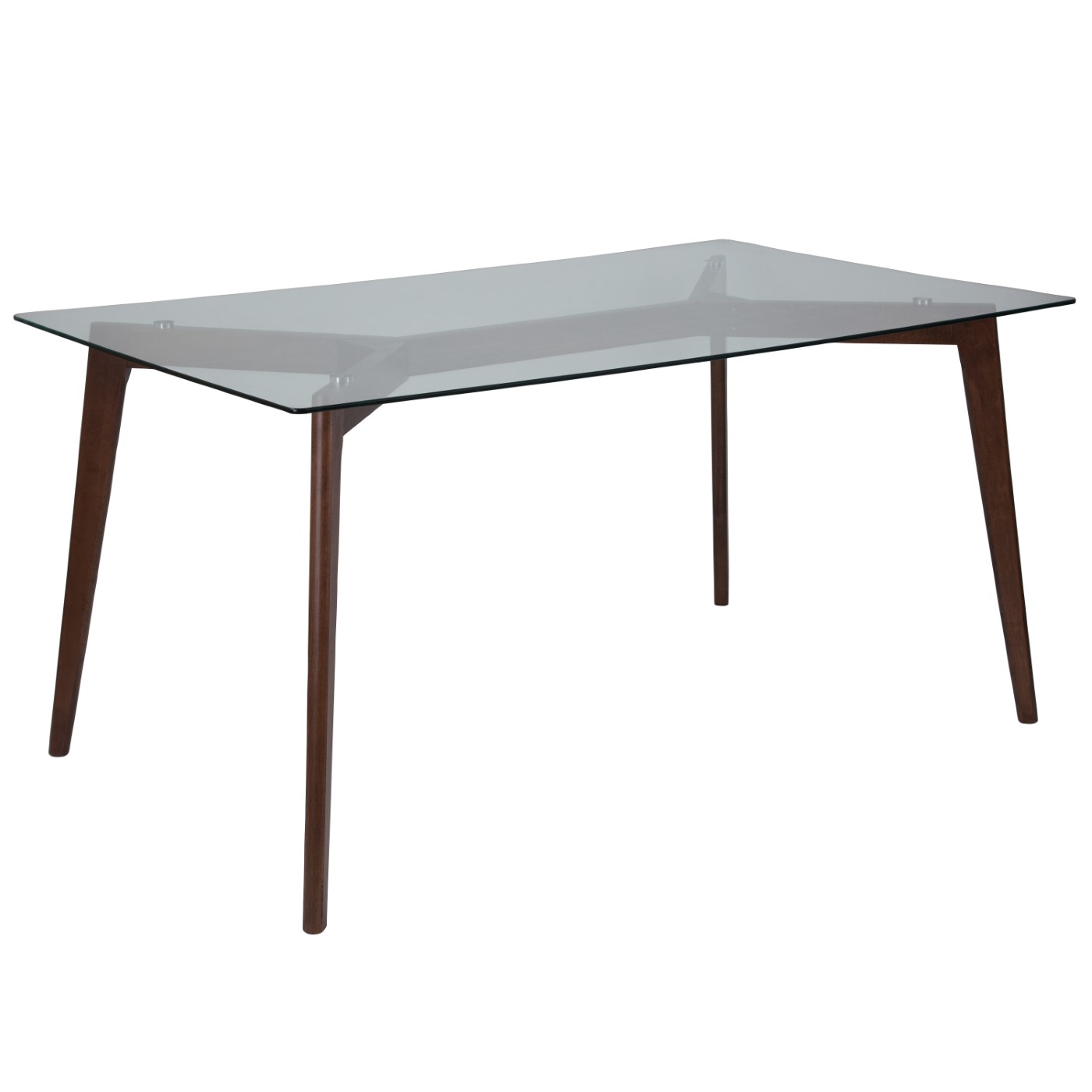PARKSIDE 35.25" X 59" RECTANGULAR SOLID WALNUT WOOD TABLE WITH CLEAR GLASS TOP <font color=green>FREE SHIPPING!</font> PARKSIDE 35.25" X 59" RECTANGULAR SOLID WALNUT WOOD TABLE WITH CLEAR GLASS TOP <font color=green>FREE SHIPPING!</font>