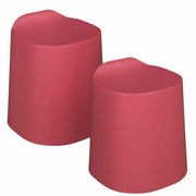 PLASTIC STACKABLE STOOLS (SET OF 2)- RED RASPBERRY <FONT COLOR=GREEN>-FREE SHIPPING-</FONT>