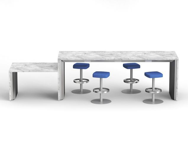 ADA accessible charging bar with power outlets