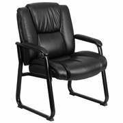 RECEPTION CHAIRS|BLACK LEATHERSOFT SIDE CHAIRS FOR RECEPTION AND OFFICE: <font color=green>FREE SHIPPING!</font>