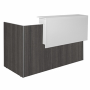 RECEPTION DESK SHELL WITH WHITE TRANSACTION TOP- ASH GREY <FONT COLOR=GREEN>-FREE SHIPPING-</FONT>
