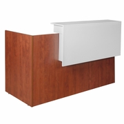 RECEPTION DESK SHELL WITH WHITE TRANSACTION TOP- CHERRY <FONT COLOR=GREEN>-FREE SHIPPING-</FONT>