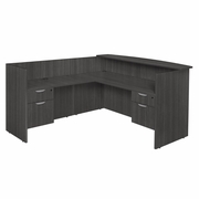 RECEPTION DESK WITH DOUBLE PEDESTAL FILE CABINET- ASH GREY <FONT COLOR=GREEN>-FREE SHIPPING-</FONT> RECEPTION DESK WITH DOUBLE PEDESTAL FILE CABINET- ASH GREY <FONT COLOR=GREEN>-FREE SHIPPING-</FONT>
