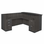 RECEPTION DESK WITH FULL PEDESTAL FILE CABINET- ASH GREY <FONT COLOR=GREEN>-FREE SHIPPING-</FONT> RECEPTION DESK WITH FULL PEDESTAL FILE CABINET- ASH GREY <FONT COLOR=GREEN>-FREE SHIPPING-</FONT>
