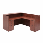 RECEPTION DESK WITH FULL PEDESTAL FILE CABINET- CHERRY <FONT COLOR=GREEN>-FREE SHIPPING-</FONT> RECEPTION DESK WITH FULL PEDESTAL FILE CABINET- CHERRY <FONT COLOR=GREEN>-FREE SHIPPING-</FONT>