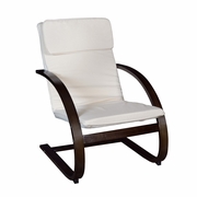RECLINING, LOUNGE, ROCKING CHAIR- MOCHA WALNUT/ BEIGE <FONT COLOR=GREEN>-FREE SHIPPING-</FONT>