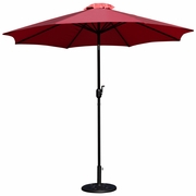 RED 9 FT ROUND UMBRELLA WITH CRANK AND TILT FUNCTION AND STANDING UMBRELLA BASE <font color=green>FREE SHIPPING!</font>