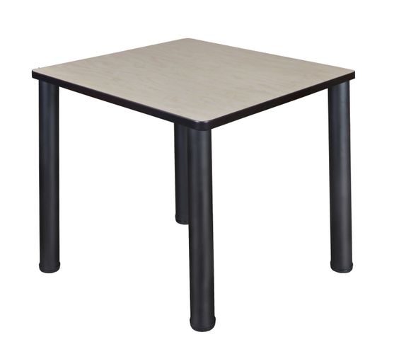 30 IN. SMALL SQUARE BREAKROOM TABLE- MAPLE TOP, BLACK LEGS <FONT COLOR=GREEN>-FREE SHIPPING-</FONT>