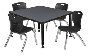 tb4242gyapbk45bk | 42 in. Square Adjustable Classroom Table
