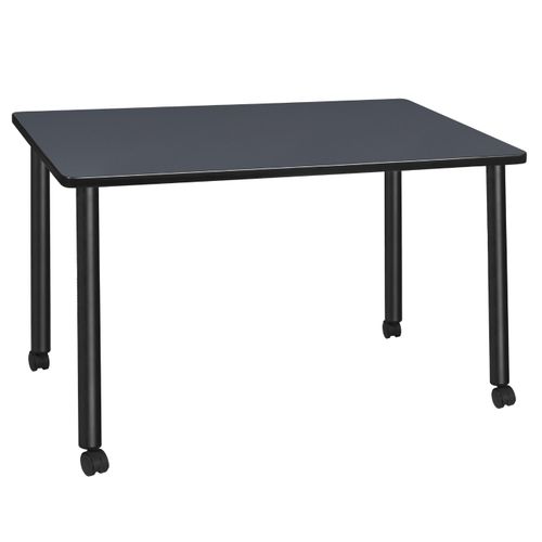 42 X 24 IN. MOBILE TRAINING SEMINAR TABLE- GREY TOP, BLACK LEGS <FONT COLOR=GREEN>-FREE SHIPPING-</FONT>