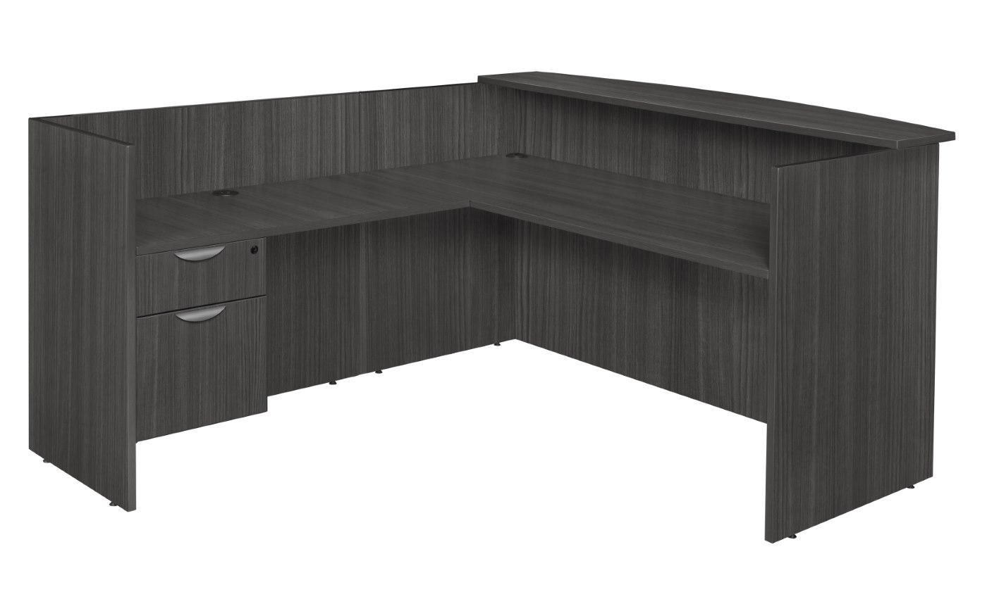 SINGLE PEDESTAL RECEPTION DESK- ASH GREY <FONT COLOR=GREEN>-FREE SHIPPING-</FONT> SINGLE PEDESTAL RECEPTION DESK- ASH GREY <FONT COLOR=GREEN>-FREE SHIPPING-</FONT>