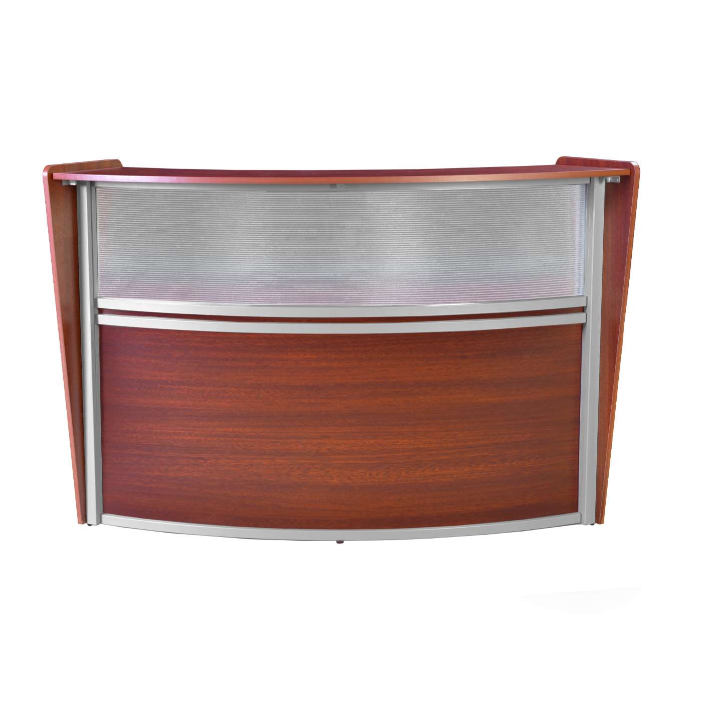 SINGLE-UNIT RECEPTION CURVED DESK WORKSTATION “72W X 32D” - CHERRY <FONT COLOR=GREEN>-FREE SHIPPING-</FONT> SINGLE-UNIT RECEPTION CURVED DESK WORKSTATION “72W X 32D” - CHERRY <FONT COLOR=GREEN>-FREE SHIPPING-</FONT>