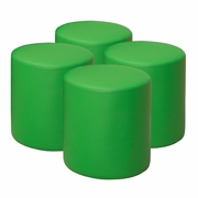 ROUND VINYL OTTOMAN (SET OF 4)- ENVY GREEN <FONT COLOR=GREEN>-FREE SHIPPING-</FONT>