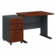 SERIES A 36W DESK WITH MOBILE FILE CABINET.  <FONT COLOR=GREEN>-FREE SHIPPING-</FONT>