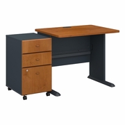 SERIES A 36W DESK WITH MOBILE FILE CABINET. <FONT COLOR=GREEN>-FREE SHIPPING-</FONT>