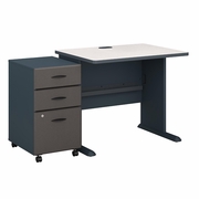 SERIES A 36W DESK WITH MOBILE FILE CABINET.   <FONT COLOR=GREEN>-FREE SHIPPING-</FONT>