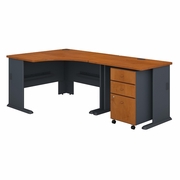 SERIES A 48W CORNER DESK WITH 36W RETURN AND MOBILE FILE CABINET.  <FONT COLOR=GREEN>-FREE SHIPPING-</FONT>