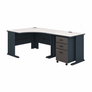 SERIES A 48W CORNER DESK WITH 36W RETURN AND MOBILE FILE CABINET.  <FONT COLOR=GREEN>-FREE SHIPPING-</FONT>