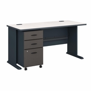 SERIES A 60W DESK WITH MOBILE FILE CABINET.   <FONT COLOR=GREEN>-FREE SHIPPING-</FONT> SERIES A 60W DESK WITH MOBILE FILE CABINET.   <FONT COLOR=GREEN>-FREE SHIPPING-</FONT>