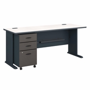 SERIES A 72W DESK WITH MOBILE FILE CABINET.   <FONT COLOR=GREEN>-FREE SHIPPING-</FONT>