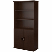 SERIES C 36W 5 SHELF BOOKCASE WITH DOORS. VIDEO BELOW. <FONT COLOR=GREEN>-FREE SHIPPING-</FONT>